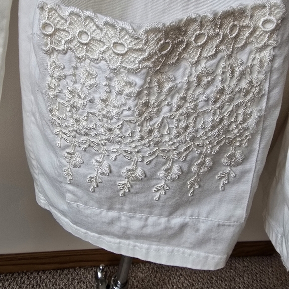 Vintage Casual Look Women's 100% Cotton Made In USA Embroidered Jacket Sz L. - Picture 4 of 10